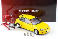 118 MOTORHELIX Honda Civic Type R (EK9) Sunlight Yellow + Moteur Diecast