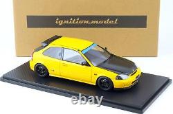 118 Modèle D'Ignition IG2676 Honda Civic (EK9) Type R Jaune/ Capot En Carbone