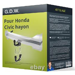 Attelage pour Honda Civic hayon IX type FK démontable sans outil G. D. W. TOP