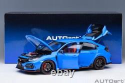 Honda Civic Type R FK8 2021 Course Bleu Metallic Modellauto 118 Autoart