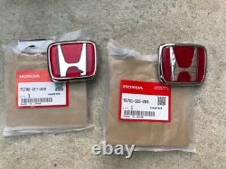 Honda Véritable Civic EK9 Type R Avant Et Arrière Emblèmes Rouge Badge Ensemble