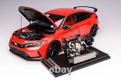 Motorhelix Honda Civic Type R (FL5) Rallye Red + Engine 1/18. M85304