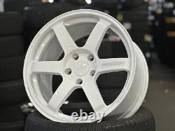 Neuf 18x9.5J AOW TE37 SAGA 5x120 Blanc (4 Roues) FK8R Honda Civic Type-R FL5R