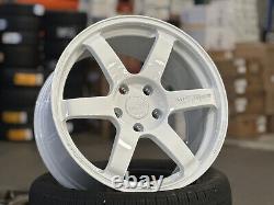 Neuf 18x9.5J AOW TE37 SAGA 5x120 Blanc (4 Roues) FK8R Honda Civic Type-R FL5R