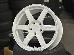 Neuf 18x9.5J AOW TE37 SAGA 5x120 Blanc (4 Roues) FK8R Honda Civic Type-R FL5R