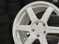 Neuf 18x9.5J AOW TE37 SAGA 5x120 Blanc (4 Roues) FK8R Honda Civic Type-R FL5R