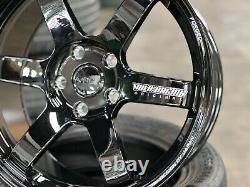 Neuf 18x9.5J AOW TE37 SAGA 5x120 Noir (4 Roues) FK8R Honda Civic Type-R FL5R